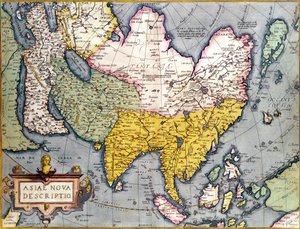 Asia: Map of the Continent Including Japan and the East Indies with Part of New Guinea, c.1580